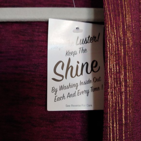 Susan Graver Semi-Sheer Maroon/Gold Long Sleeve Open Jacket Metallic L NWT - Picture 7 of 13